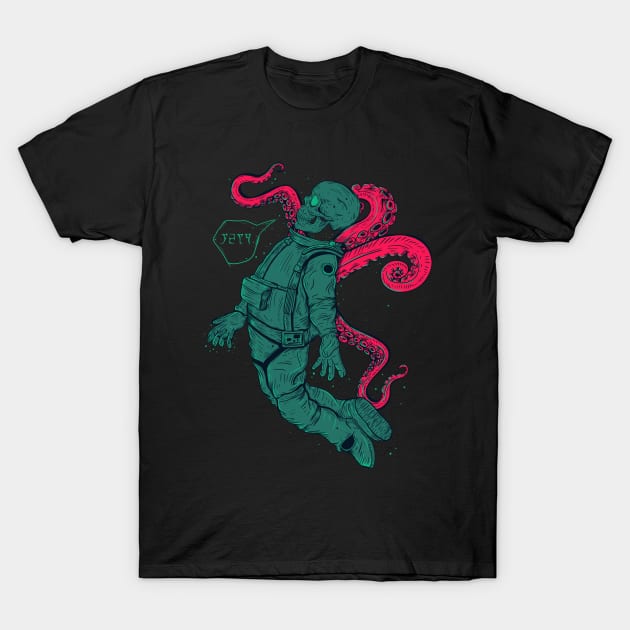 Cthulhu Skull Astronaut T-Shirt by Jess Adams